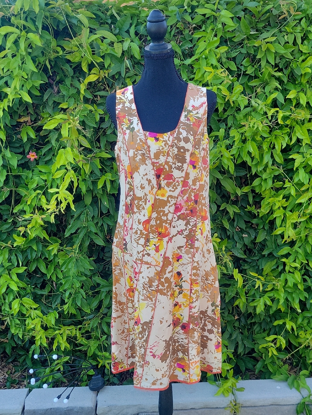 Sundance Boho Western 100 % Silk Floral Midi Dress Sz 10